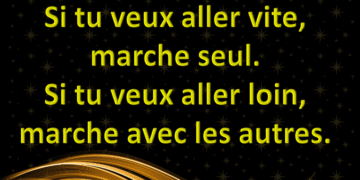 Si tu veux aller vite, marche seul. Si tu veux aller loin, marche avec les autres.